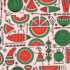 Sticker - Watermelon collection, seamless pattern for your design