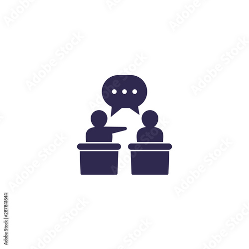Cuadros en Lienzo debate or discussion icon, vector