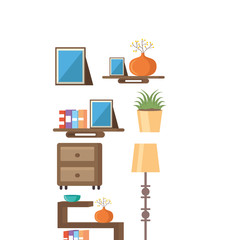 Sticker - Living room objects vector design