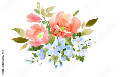 Dekoracja na wymiar  delikatne-kwiaty-akwarelowe-moga-sluzyc-jako-kartka-okolicznosciowa-karta-z-zaproszeniem-na-slub