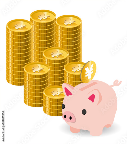 豚の貯金箱と日本円のゴールドのコインのイラスト 金融 外貨預金 為替取引のイメージのイラスト Gold Coin And Piggy Bank Stock Vector Adobe Stock 豚の貯金箱と日本円のゴールドのコインのイラスト 金融 外貨預金 為替取引のイメージのイラスト Gold Coin And Piggy Bank Stock Vector Adobe Stock