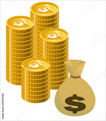 ドル袋とアメリカドルのゴールドのコインのイラスト 金融 外貨預金 為替取引のイメージのイラスト Gold Coin And Dollar Bag Buy This Stock Vector And Explore Similar Vectors At Adobe Stock Adobe Stock