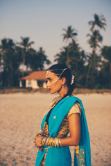 girl dressed in indian saree