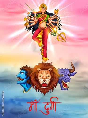 Illustration Of Goddess In Happy Durga Puja Subh Navratri Indian