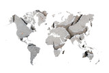 Fototapeta Mapy - world map of dry and crack on white background