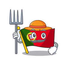 Poster - Farmer flag portugal character in shape cartoon