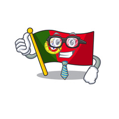 Sticker - Businessman portugal flag folded on cartoon table