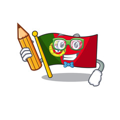 Poster - Student portugal flag folded on cartoon table