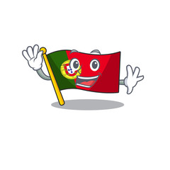 Sticker - Waving portugal flag folded on cartoon table