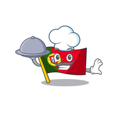 Sticker - Chef with food flag portugal with the mascot shape