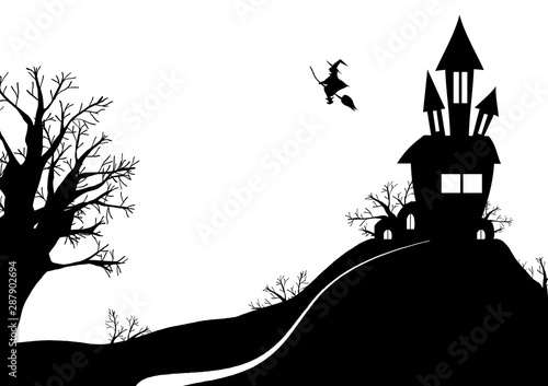 ハロウィンイラスト白黒 Stock Illustration Adobe Stock