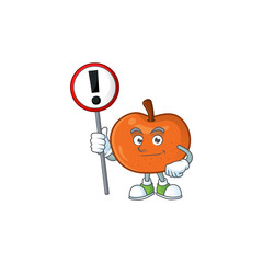 Poster - With sign fresh tangerine juicy in cartoon character.