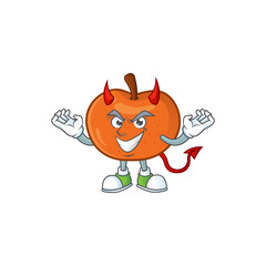 Poster - Devil tangerine cartoon mascot on white background