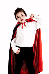 Wall Mural - Happy Halloween Cute little Dracula on white