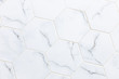 White hexagon marble tile wall for texture background.