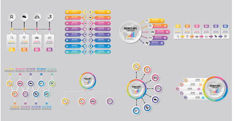 Wall Mural - set of infographics elements vector design template. business data visualization infographics timeli
