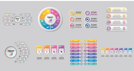 Wall Mural - set of infographics elements vector design template. business data visualization infographics timeli