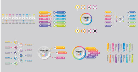 Wall Mural - set of infographics elements vector design template. business data visualization infographics timeli