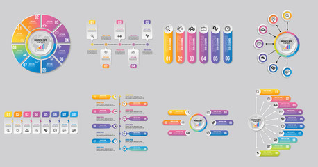 Wall Mural - set of infographics elements vector design template. business data visualization infographics timeli