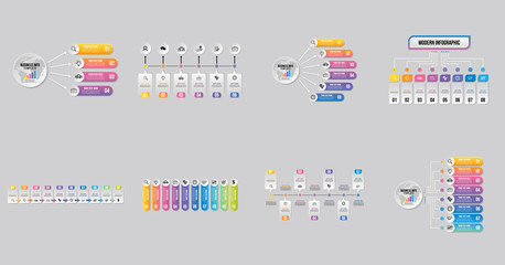 Wall Mural - set of infographics elements vector design template. business data visualization infographics timeli