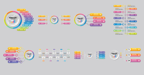 Wall Mural - set of infographics elements vector design template. business data visualization infographics timeli