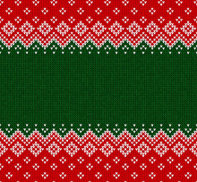 Winter Christmas Scandinavian Knitted Seamless Abstract Background Frame And Border.