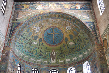 Poster - Classe, Italy - August 06, 2019 : View of Santa Apollinare in Classe church interior.