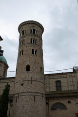 Wall Mural - Ravenna, Italy - August 14, 2019 : View of Ravenna cathedral bell tower