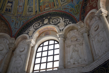 Wall Mural - Ravenna, Italy - August 14, 2019 : View of Battistero Neoniano interior