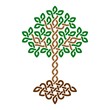 Celtic Tree of Life, simple green weaved ornament