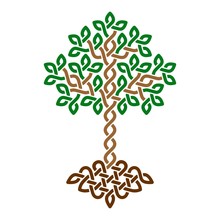 Celtic Tree Of Life, Simple Green Weaved Ornament