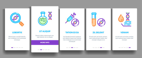 Sticker - Biomaterials Elements Vector Onboarding Mobile App Page Screen. Contour Illustrations