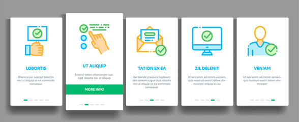 Canvas Print - Approved Elements Vector Onboarding Mobile App Page Screen. Contour Illustrations