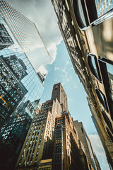 reflective skyscrapers, office buildings new york