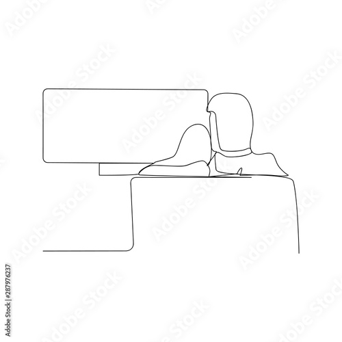 Continuous Line Drawing Of Couple Watching Tv Isolated Sketch Drawing Of Couple Watching Tv Line Concept Outline Thin Stroke Vector Illustration Buy This Stock Vector And Explore Similar Vectors At Adobe