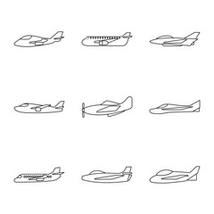 Wall Mural - Vector design of commercial and flight symbol. Set of commercial and airline stock symbol for web.