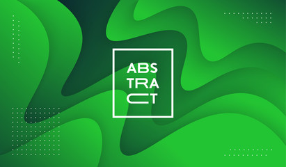 Poster - Abstract green liquid background. Cool ecologic wavy background.