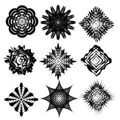 Wall Mural - Set of abstract monochrome geometric elements vector design.