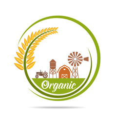 Canvas Print - Farm fresh of vector emblems and stickers . Farming and agriculture, organic food, locally grown design elements for product packaging