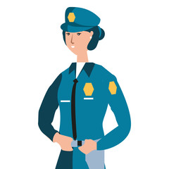 Sticker - female police officer avatar character