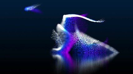 Wall Mural - abstract fractal motion twirl particles . uhd 4k seamless loop animation video background.