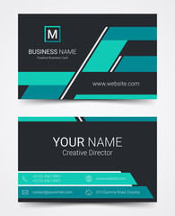 Wall Mural - Modern business card design template set, vector illustration