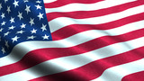 Fototapeta Przestrzenne - USA flag waving in the wind