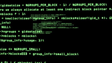 Wall Mural - camera move through pieces of software source code