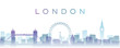 London Transparent Layers Gradient Landmarks Skyline
