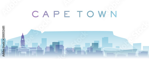 Cape Town Transparent Layers Gradient Landmarks Skyline