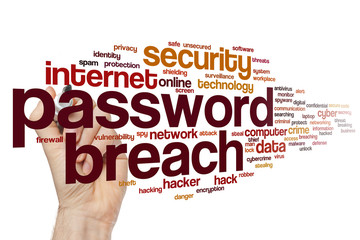 Sticker - Password breach word cloud