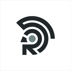 Wall Mural - spartan head logo. abstract letter r and s symbol. icon vector eps 10.