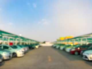 Sticker - Blurred image of car park at the shopping mall