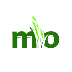 Poster - Letter MO Logo. Grass Leaf Symbol. Icon Vector Eps 10.